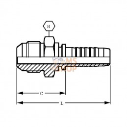 PC2021; ALFAGOMMA; Raccord sertir DN20-1"5/16 JIC; pièce detachée