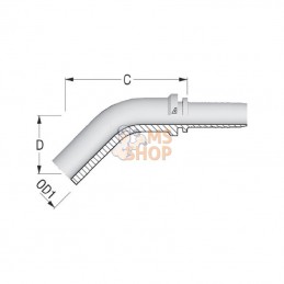 PU131645; ALFAGOMMA; Raccord lisse DN13-16S 45°; pièce detachée