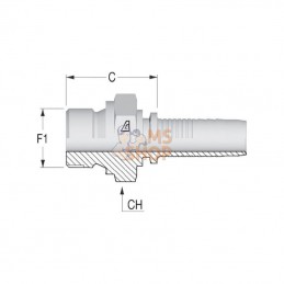 PNV108; ALFAGOMMA; Raccord face plane DN10-1/2BSP; pièce detachée