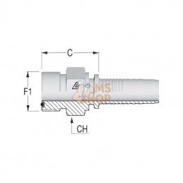 PCV611; ALFAGOMMA; Raccord sertir DN06-11/16 ORFS; pièce detachée