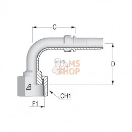 PAV403290; ALFAGOMMA; Raccord DN40-2" ORFS 90°; pièce detachée