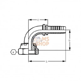PAV403290; ALFAGOMMA; Raccord DN40-2" ORFS 90°; pièce detachée