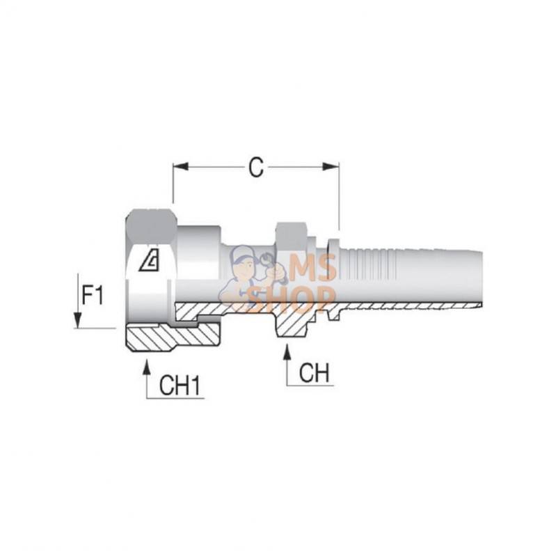PAV1616; ALFAGOMMA; Raccord DN16-1" ORFS; pièce detachée