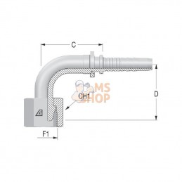 PGL102290; ALFAGOMMA; Raccord DN10-M22x150-15L 90°; pièce detachée