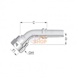 PA403045; ALFAGOMMA; Raccord DN40-1"7/8 JIC 45°; pièce detachée