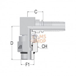 PAC131490; ALFAGOMMA; Raccord DN13-7/8 SAE 90°; pièce detachée
