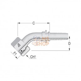 PGSO325245; ALFAGOMMA; Raccord DN32-M52x200-38S 45°; pièce detachée