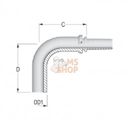 PT101090; ALFAGOMMA; Raccord lisse DN10-10L 90°; pièce detachée