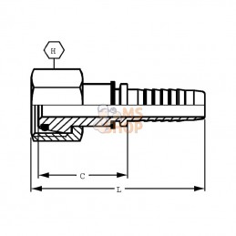 PGLO2036; ALFAGOMMA; Raccord DN20-M36x200-28L; pièce detachée
