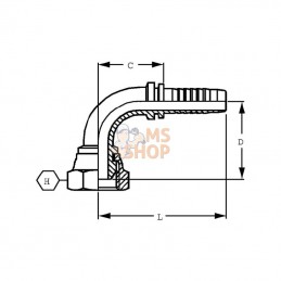 PGM253890; ALFAGOMMA; Raccord DN25-DIN38 90°; pièce detachée
