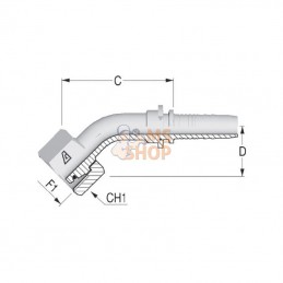 PGLO324545; ALFAGOMMA; Raccord DN32-M45x200-35L 45°; pièce detachée