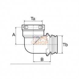 129299; ARAG; Coude mâle-femelle 90° T9/T9; pièce detachée