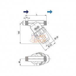 323033; ARAG; Filtre oblique 3/4"M 50 m; pièce detachée