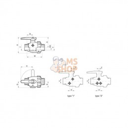 45514404T; ARAG; Vanne à bille 2 voies T4; pièce detachée