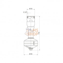 510121AKB; ARAG; Tête de rinçage de cuve 1/2"F; pièce detachée