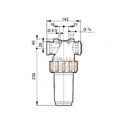 3269003; ARAG; Filtre de pression + bride 210 l; pièce detachée