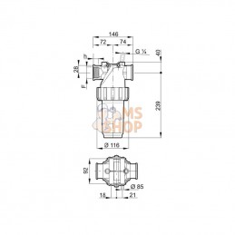 3282053; ARAG; Filtre de pression 1 1/4"; pièce detachée