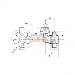 4064937; ARAG; Porte-buses Pentajet 1/2"; pièce detachée