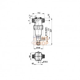 3224143; ARAG; Filtre de pression 1"; pièce detachée