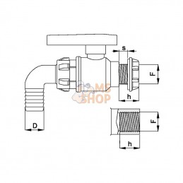 456253; ARAG; 1 1/4" vanne bille +coude 30 m; pièce detachée