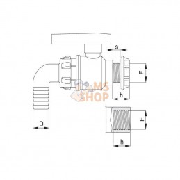 456253; ARAG; 1 1/4" vanne bille +coude 30 m; pièce detachée