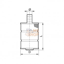 302120; ARAG; Filtre d'asp.+embout 20 mm; pièce detachée