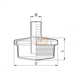 302330; ARAG; Filtre d'asp.+embout 30 mm; pièce detachée