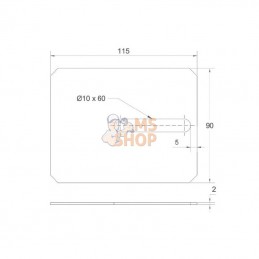 6083200; AMAZONE; Grattoir 90x2x115mm; pièce detachée