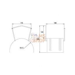 AKS13077; ALBA-KRAPF; Support mural pour tuyau MIDI Inox; pièce detachée