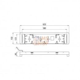 363769007; ASPÖCK; Support de plaque d'immatriculation avec feux 12 V - câble 0,8 m; pièce detachée