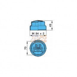 0321222040; BPW; Capuchon de roue fileté M84x2; pièce detachée