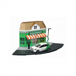 BB1831511; BBURAGO; Pharmacie municipale avec 1 voiture 1:43; pièce detachée