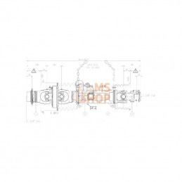 CS2R121CEWR7007; BONDIOLI&PAVESI; Arbre de transmission grand angle S2 L : 1210mm, Bondioli&Pavesi; pièce detachée