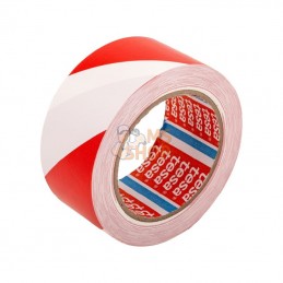 T607600008815; AUTRE MARQUE; Ruban adhésif de signalisation de danger, marquage au sol, rouge/blanc, 33m x 50mm Tesa®; pièce det