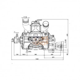 KPSB670HRA100; BATTIONI PAGANI; Entraînement hydraulique de pompe à vide 18620 l/min avec lubrification automatique et Ballast B