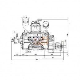 KPSB670DLA100; BATTIONI PAGANI; Entraînement de pompe à vide à prise directe CCW 18620 l/min avec lubrification automatique et B