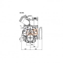 KPSB670DLA100; BATTIONI PAGANI; Entraînement de pompe à vide à prise directe CCW 18620 l/min avec lubrification automatique et B