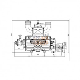 KPSB490DLA100; BATTIONI PAGANI; Entraînement de pompe à vide à prise directe 13520 l/min avec lubrification automatique et Balla