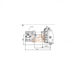 KPSB490HRA100; BATTIONI PAGANI; Entraînement hydraulique de pompe à vide 13520 l/min avec lubrification automatique et Ballast B