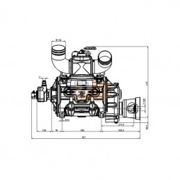 KPSB550HRA100; BATTIONI PAGANI; Entraînement hydraulique de pompe à vide 15270 l/min avec lubrification automatique et Ballast B