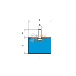 11094754512; EGANA; Amortisseur D 75 x 45 M12; pièce detachée