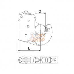 LA401000; CBM; Crochet de bras de relevage CBM cat. 4; pièce detachée