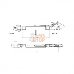 3PGCGH2854; CBM; Barre de poussée chape/crochet 490-1 3/4" cat.4; pièce detachée