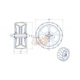 SPW370165K; FARMFLEX; Roue semi-pneumatique; pièce detachée