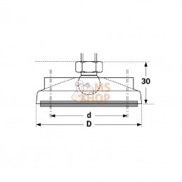 LEV3080L; FATH; Embase pour Pied de Nivellement Polyamide; pièce detachée