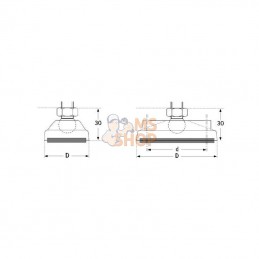 LEV3080L; FATH; Embase pour Pied de Nivellement Polyamide; pièce detachée