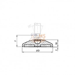 LEV3080L; FATH; Embase pour Pied de Nivellement Polyamide; pièce detachée