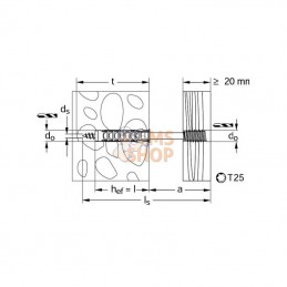 ASL6150; FISCHER; Vis d'écartement, Ø 6x150 mm, TX25, ronde; pièce detachée