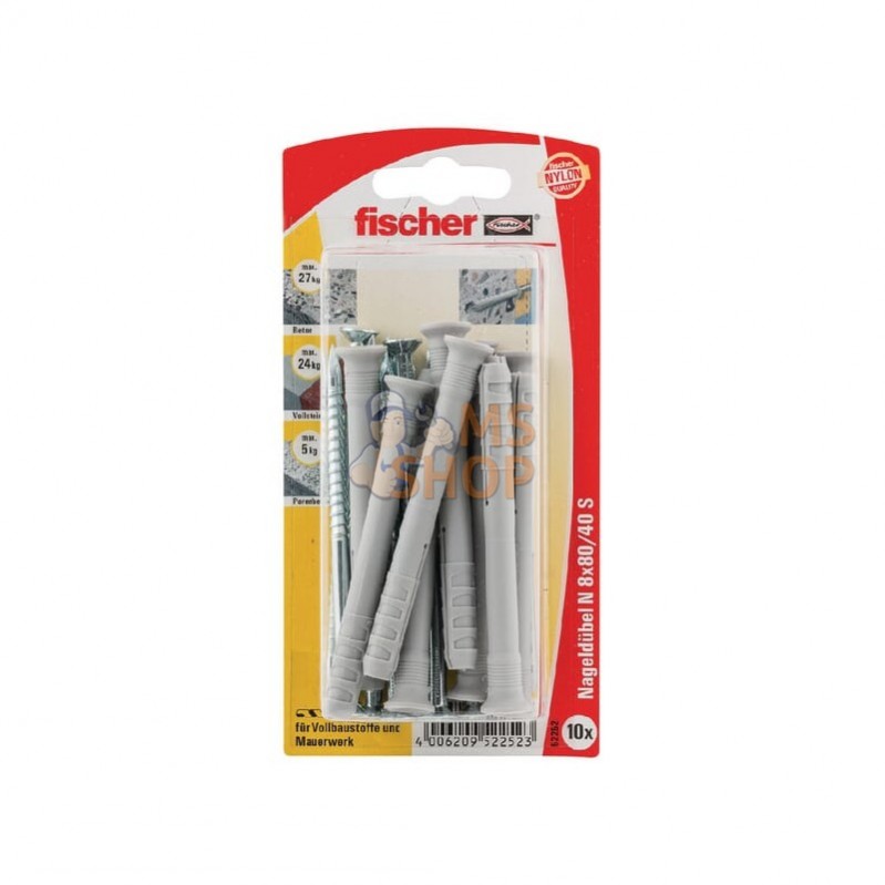 N880ZK; FISCHER; Cheville à clouer avec vis Fischer; pièce detachée N880ZK; FISCHER; Cheville à clouer avec vis Fischer; pièce detachée