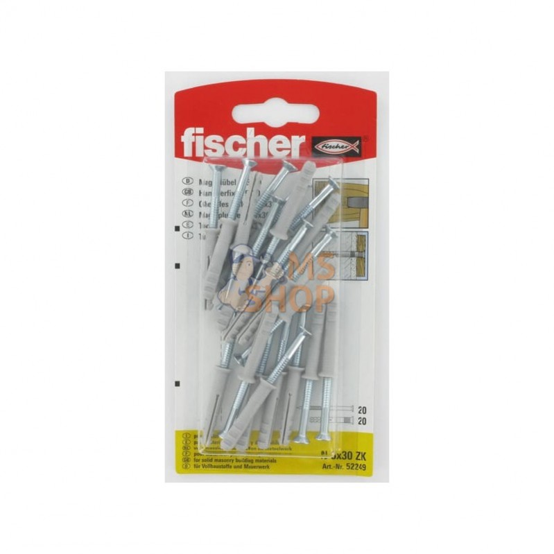 N530ZK; FISCHER; Cheville à clouer avec vis Fischer; pièce detachée N530ZK; FISCHER; Cheville à clouer avec vis Fischer; pièce detachée